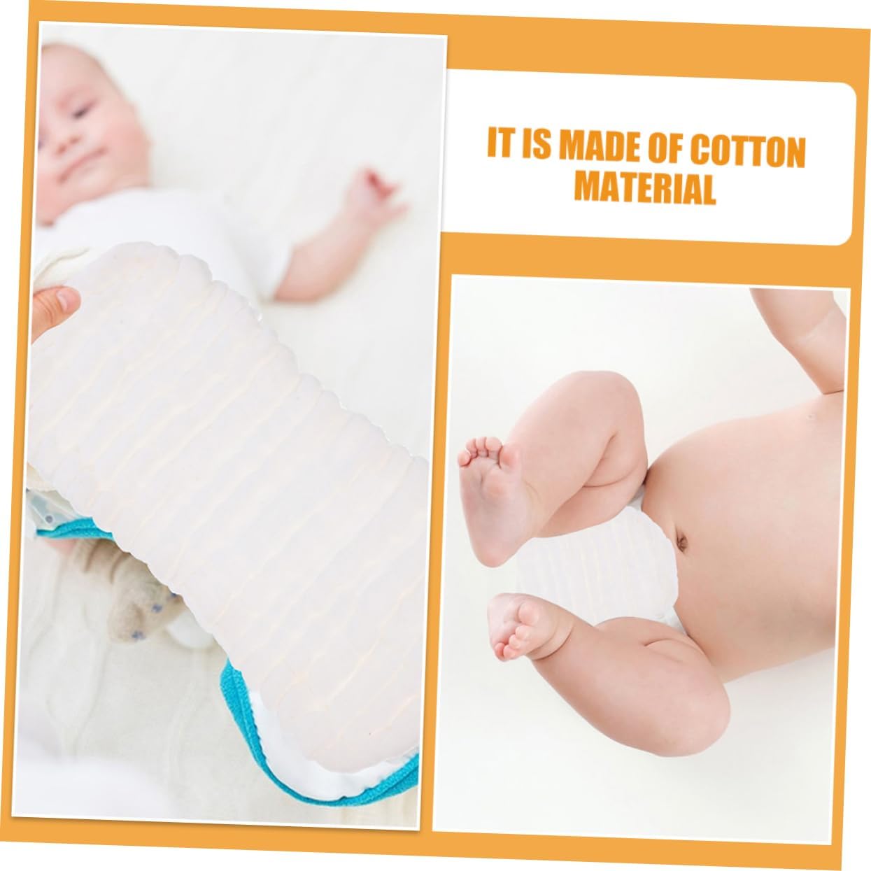 LIOOBO 8pcs Reusable Cloth Diapers Liners Cotton Breathable Washable Inserts for Comfort and Leak Protection for Newborns