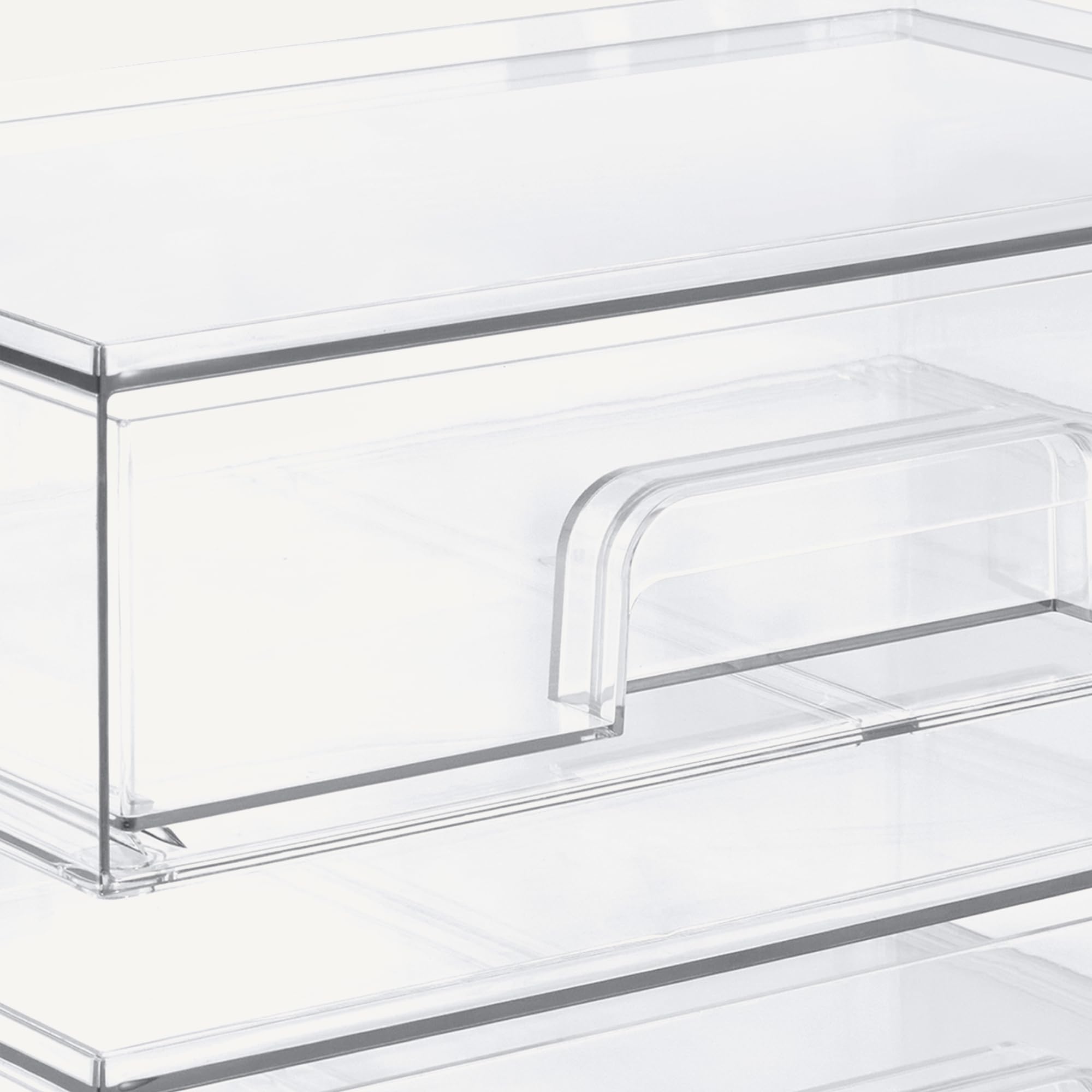 Amazon Basics Organizador de Maquillaje Apilable con Cajones de Plástico, Transparente, 30,8 x 19,2 x 9 cm