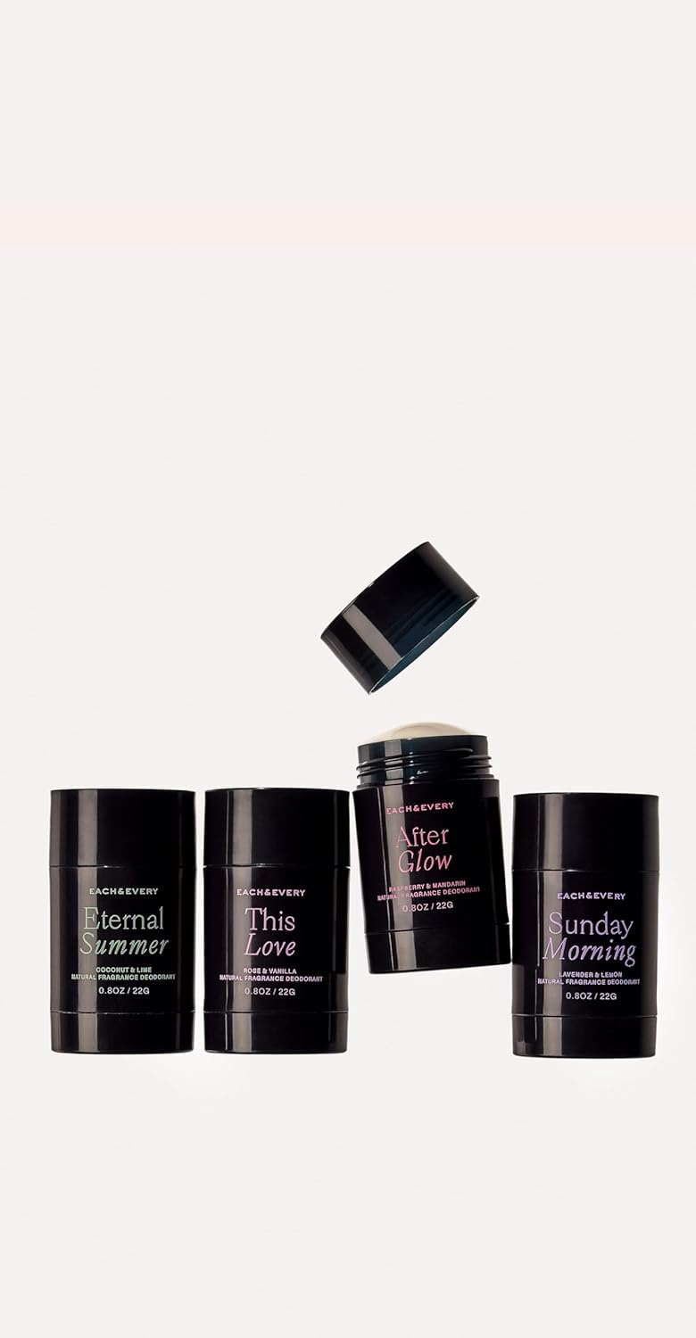 Each & Every All Natural Deodorant for Women & Men - Sensitive Skin, Plant-Based Aluminum-Free Deodorant, Travel Size - Multiple Scents (4 Pack, 0.8oz) - Image 7