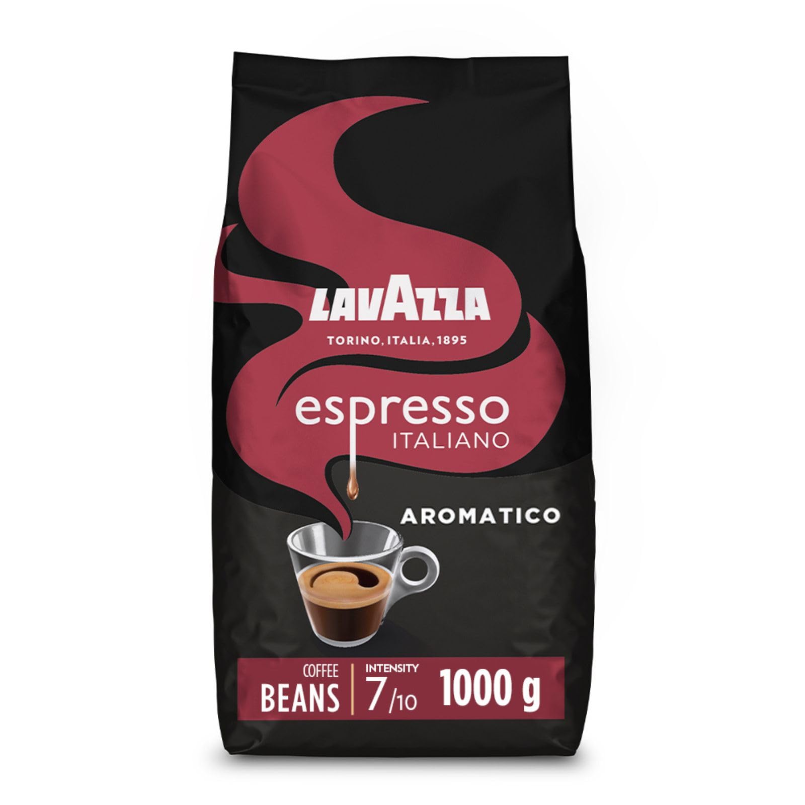 Lavazza Espresso Aromatico, Arabica and Robusta Light Roast Coffee Beans, 1 kg Pack