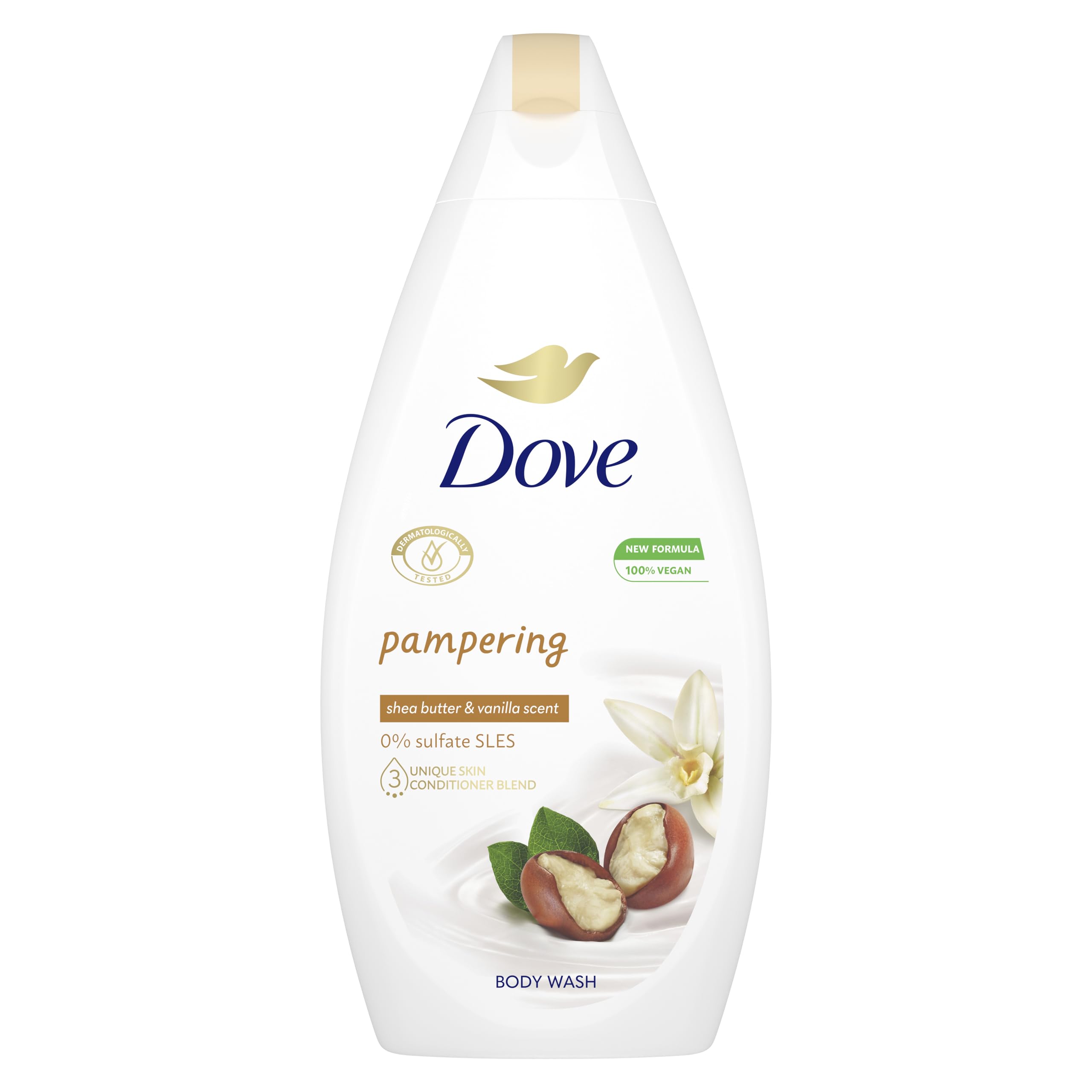 Dove Pampering Body Wash Microbiome-Gentle for softer, smoother skin after just one shower 6x 450 ml