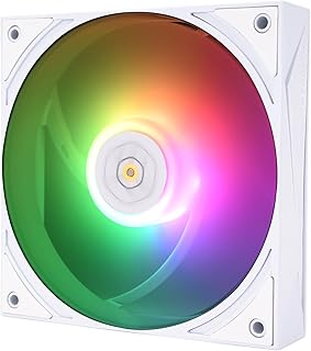 Thermalright TL-H12W-X28-S 120mm CPU放熱ファン、PWMインテリジェント温度制御、均衡性能放熱騒音低減、2150RPM高回転速度、白色ARGB照明効果のシャーシファン、コンピュータシャーシ放熱に適用