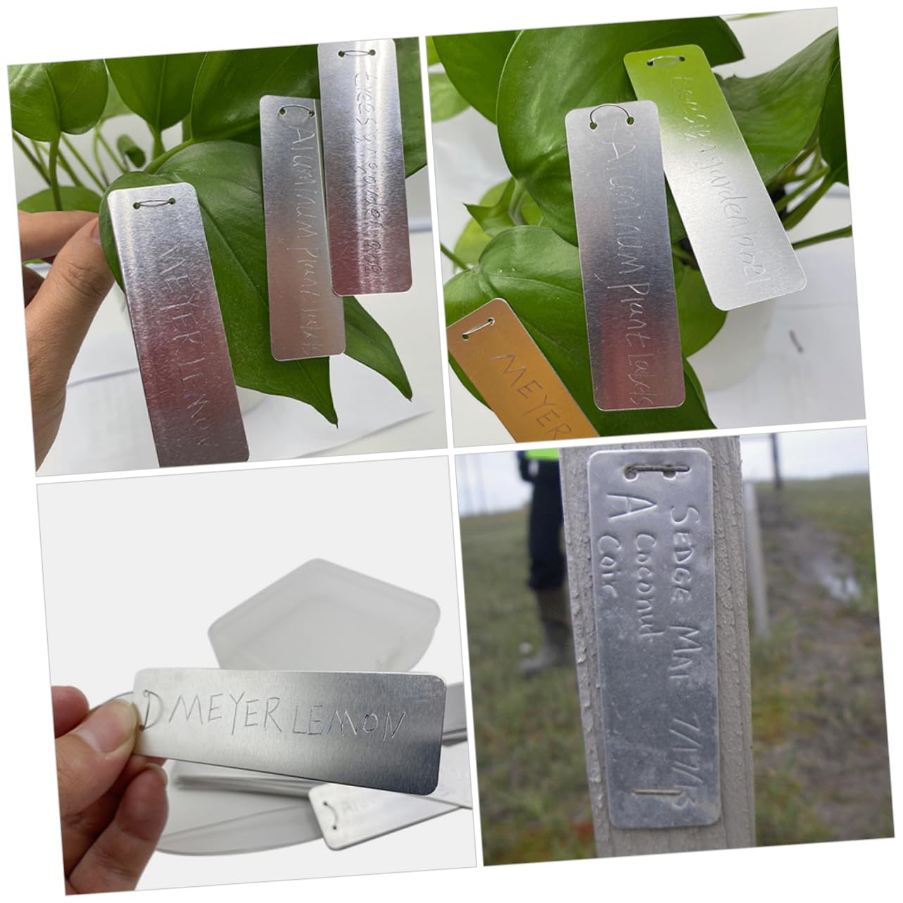INOOMP 5 Sets Metall-pflanzenetiketten Aluminium-pflanzenetiketten Wiederverwendbare Pflanzenmarkierungen Für Blumenbeete Töpfe Gartenmarkierungen 20 Stück * 5