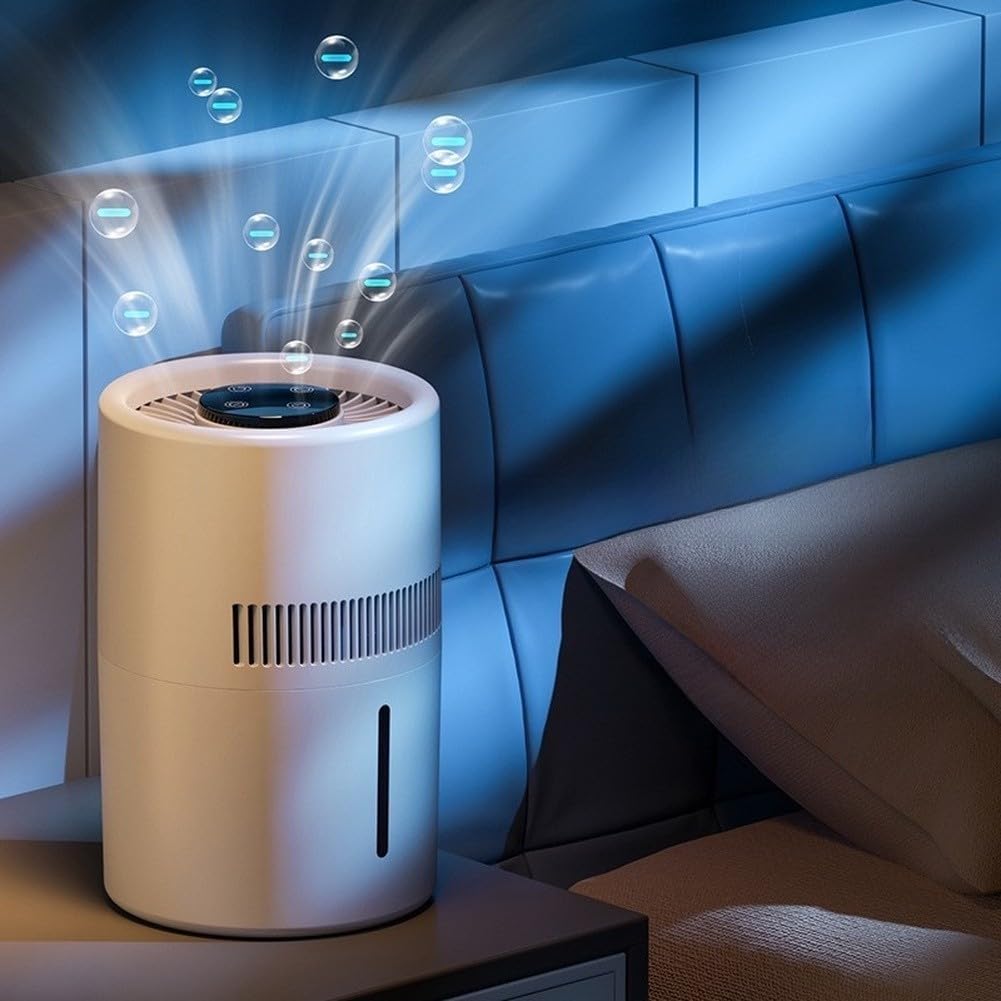 Umidificatore Purificatore 4L Silenzioso Anti-Polvere Umidificatore | Filtrazione efficiente, rimuove per polvere e inquinanti, ambiente sano, per casa e ufficio, plastica resistente