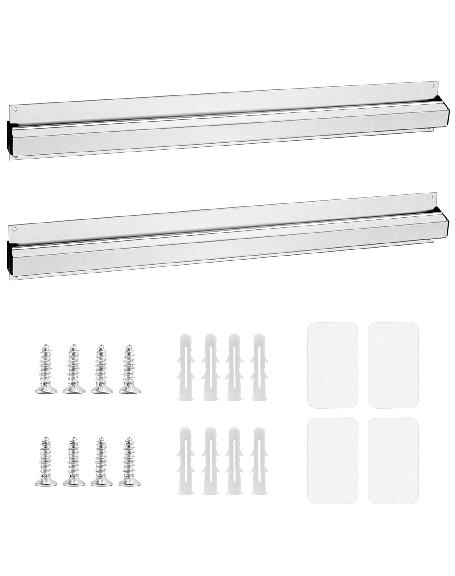 QWORK® 2 Stück Bonschiene Bonhalter Wandhalterung Aluminiumlegierung Klemmschiene für Catering Cafés Kneipen Bars (60cm)