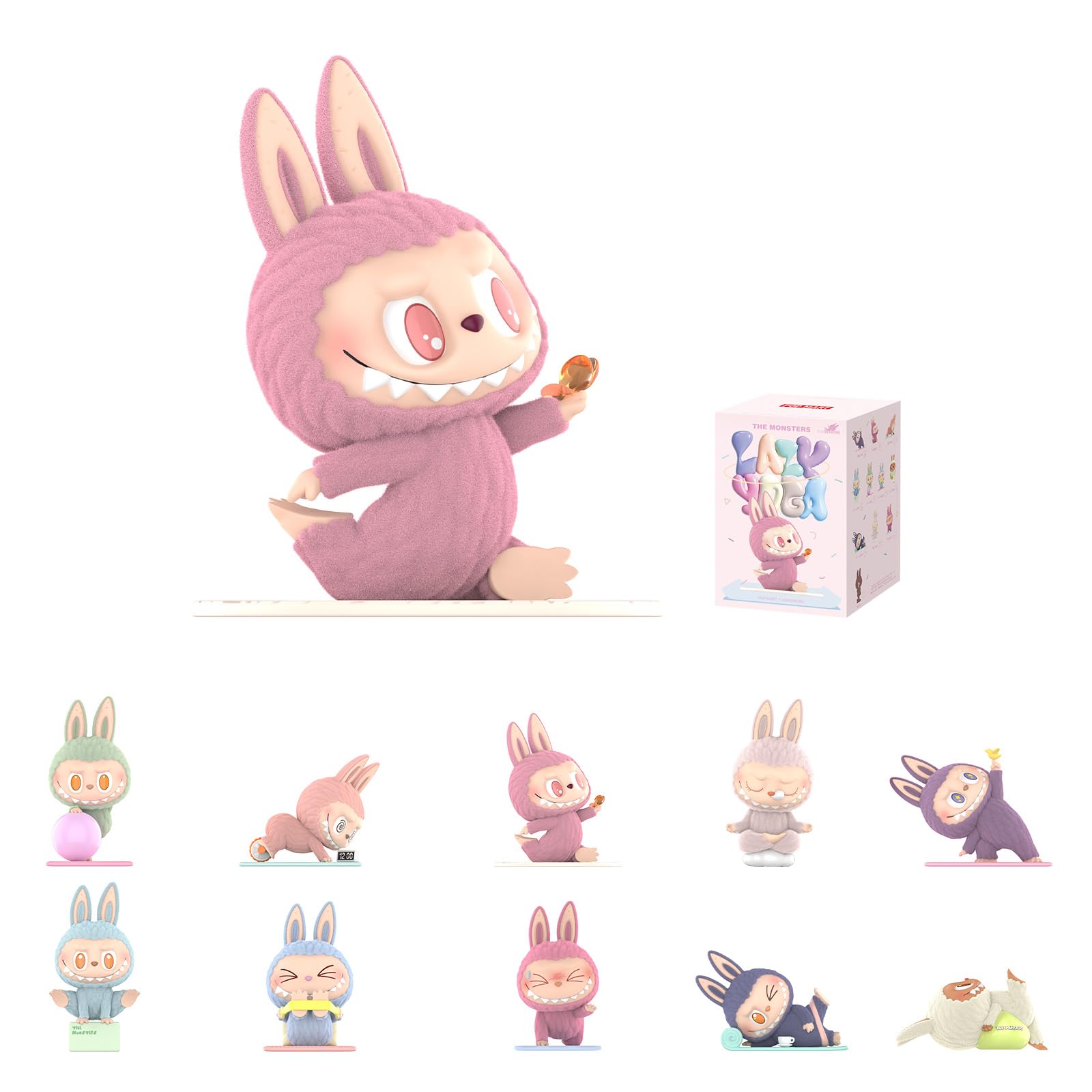 POP MART The Monsters Lazy Yoga Series Figures, The Monsters Blind Box Figures, Random Design Action Figures Collectible Toys Home Decorations, Holiday Birthday Gifts for Boys and Girls, Single Box