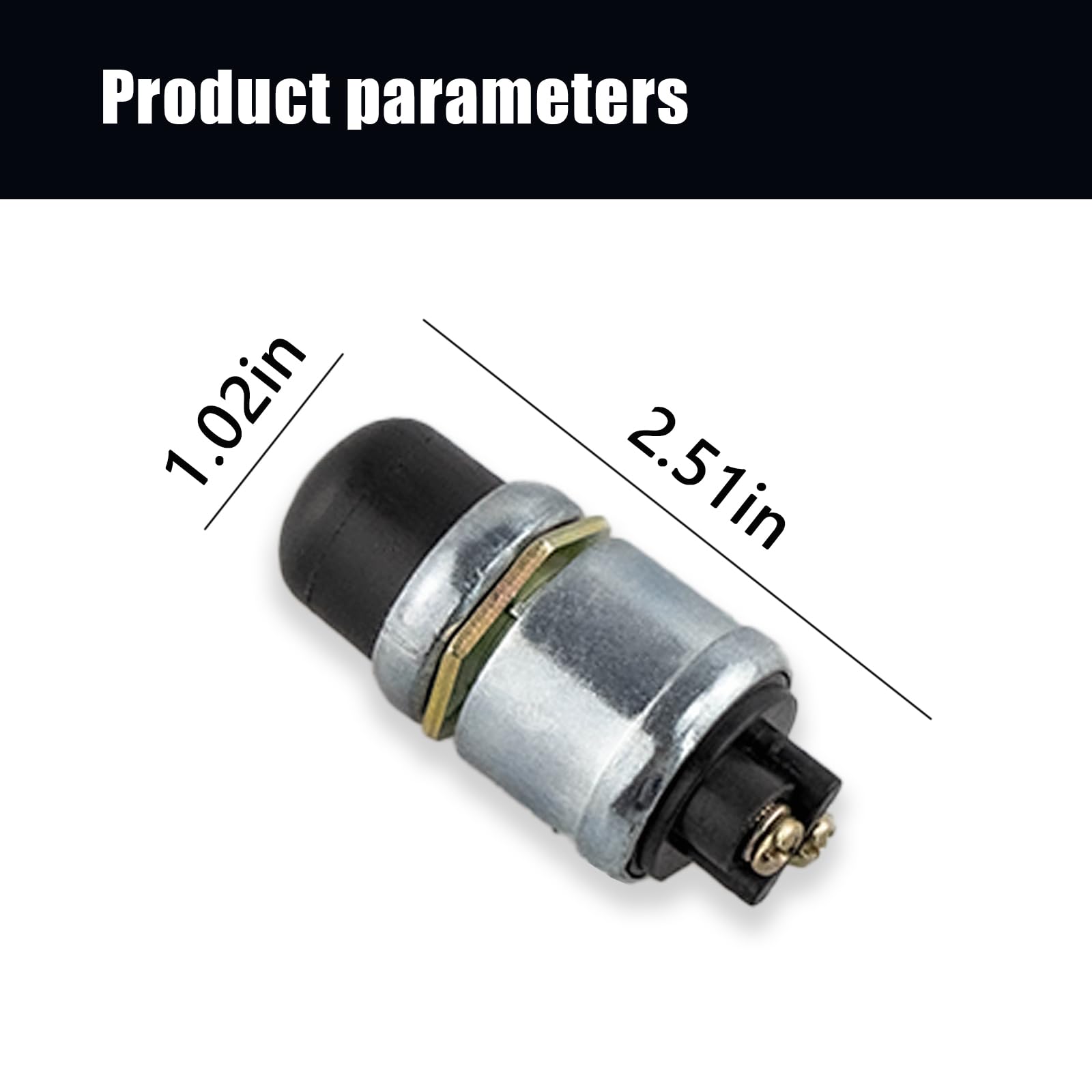 2PCS Engine Push Button Start Switch,12V Instantaneous Ignition Start Switch,Waterproof Heavy Duty Aluminum Automotive Parts,Push Button Start Switch for Cars,Boats,Trucks,Lawn Tractors(Black)