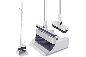 4-in-1 Broom and Dustpan Combo Set for Effortless Indoor and Outdoor Cleaning