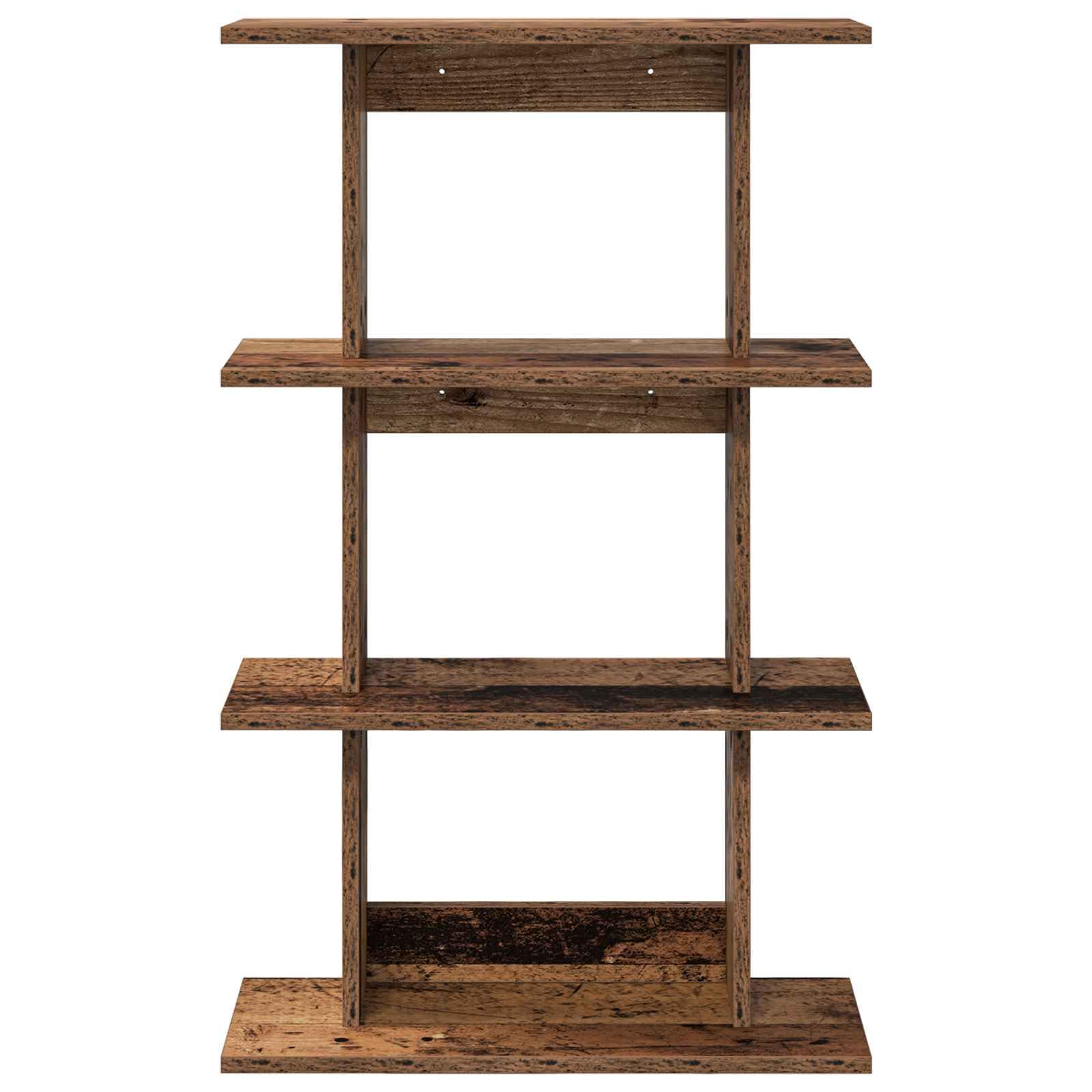 Wandregal Wandhalterung Braun aus Holzwerkstoff 56 x 20 x 90 cm, platzsparendes Hängeregal mit viel Stauraum, multifunktionale Ablage für Wohnzimmer, Schlafzimmer, Küche und Büro