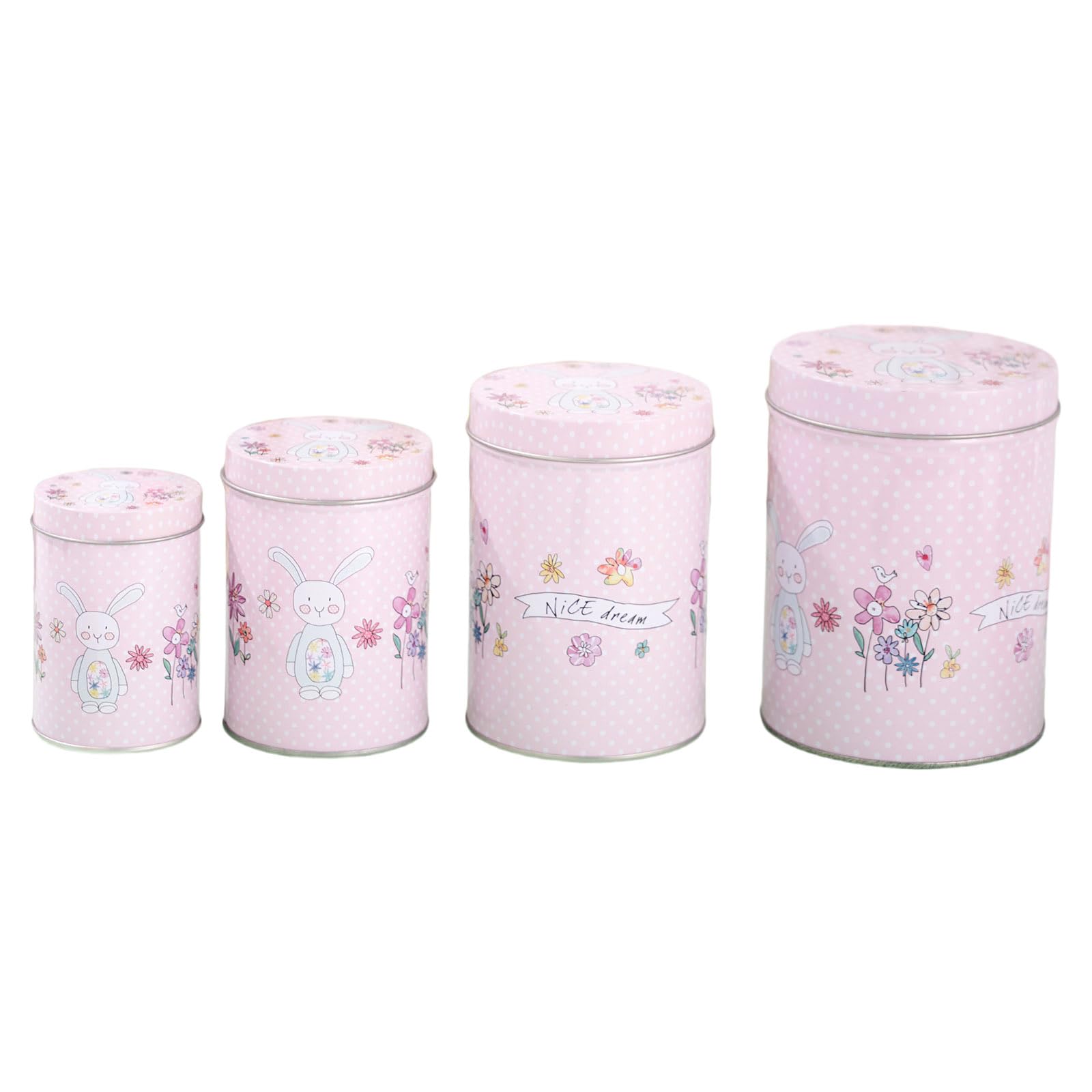Kalttoy Of 4 Holiday Rabbits Metal Boxes Spring Holiday Decors Suitable for Spring Candy Holder and Party Decorations Easter Party Supplies