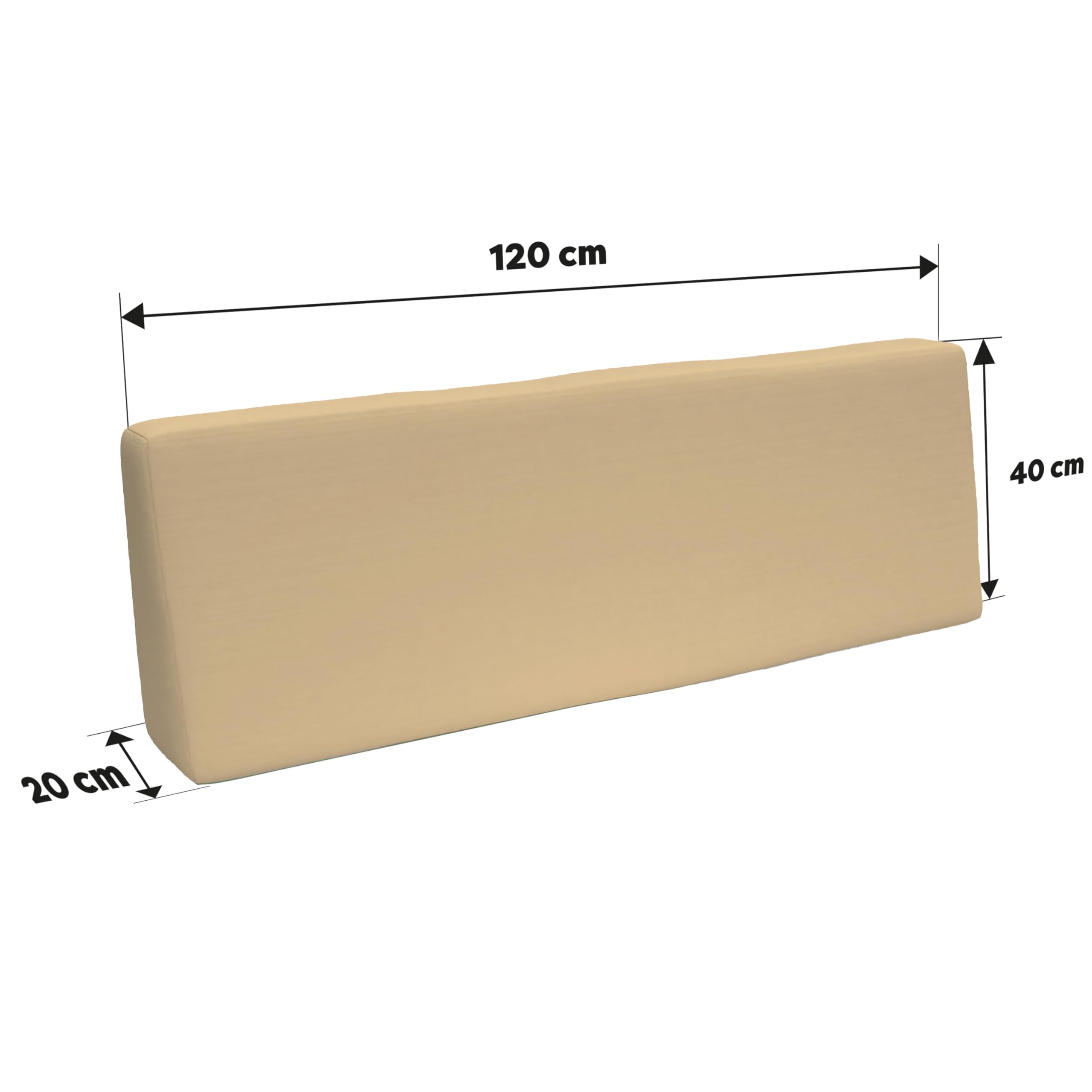 POKAR 2 Cojines para Europalés/Europalet Resistente al Agua: 1x Cojín-Asiento 120x80x12cm +1x Cojín-Respaldo 120x40x12cm, Espuma Fría, para Sofá de Paletas, sin Palés, Beige