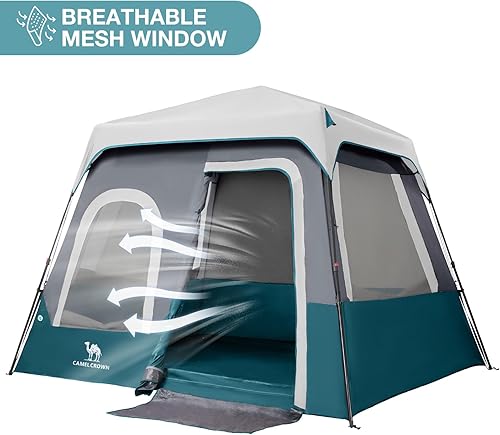 Miniatura 6 de Camping Tents 46 Person Pop Up Instant Tent - Setup in 60s for Family Camping, Windproof Design, Family Cabin Tent with Rainfly & Backpack Carry Bag