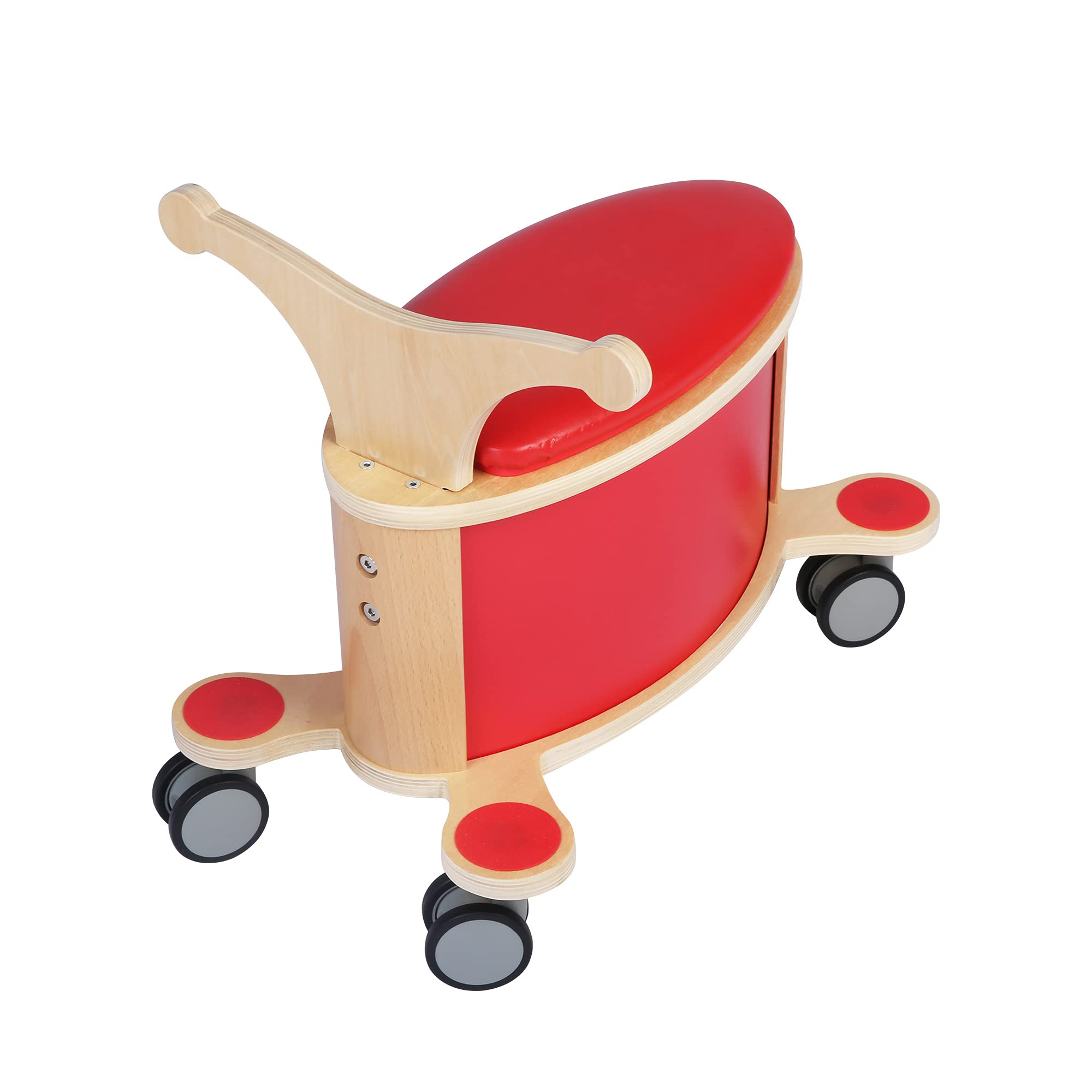 COLOR TREE Baby Wooden Walker Balance Bike - Toddlers Push Glide Bicycle with 4 Universal Wheels, Leather Cushion, Large Storage Space - Boys Girls Ride-On Toys