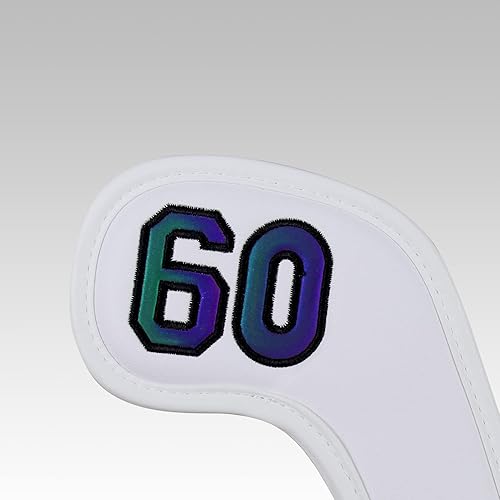 Miniatura 10 de Scott Edward Prof 7pcs Cuña de cuero Golf Iron Head Covers Club Protector Impermeable y Resistente a los arañazos 48 50 52 54 56 58 60 grados