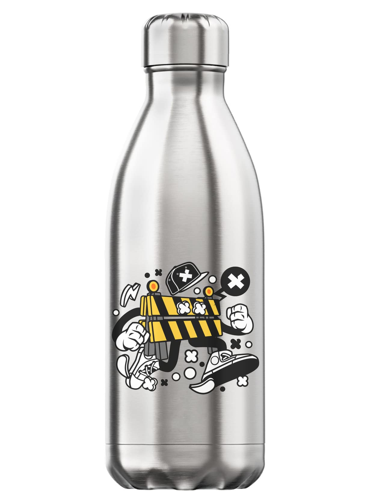 Botella de agua de acero inoxidable Barrera de carretera 350 ml termo plateado libre de BPA