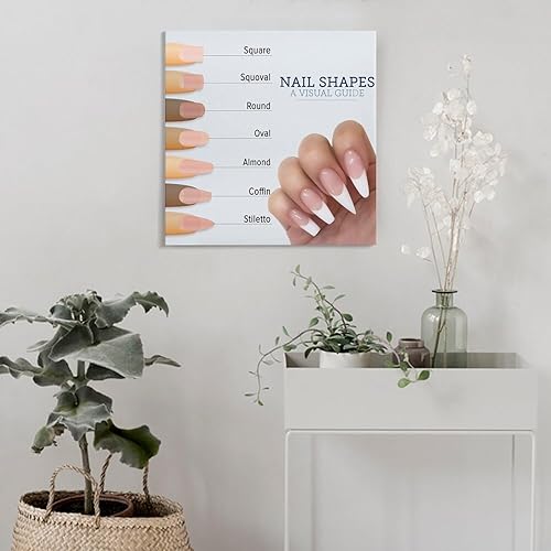 Miniatura 4 de Póster de arte de uñas, guía visual de la forma de las uñas, póster de estudio de arte de uñas, impresiones artísticas en lienzo para decoración de