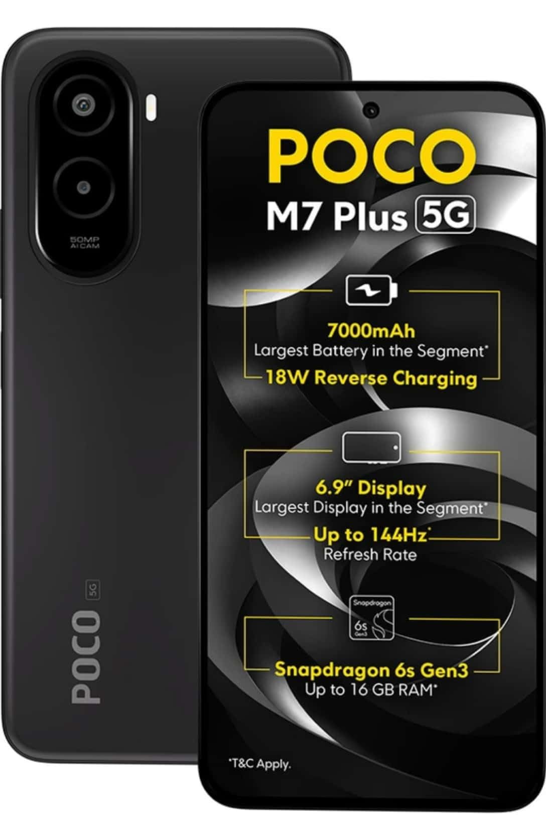 POCO M7 Plus 5G, Carbon Black (8GB, 128GB) : Amazon.in: Electronics