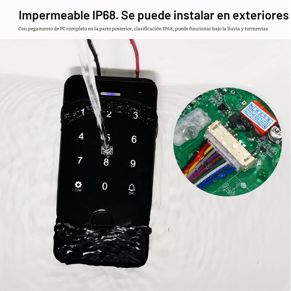 Fusyuly NFC Bluetooth Tuya Control de Acceso Teclado RFID IP68 Impermeable 13,56MHz Sistema de Huellas Dactilares Biométricas + Clave 10pcs