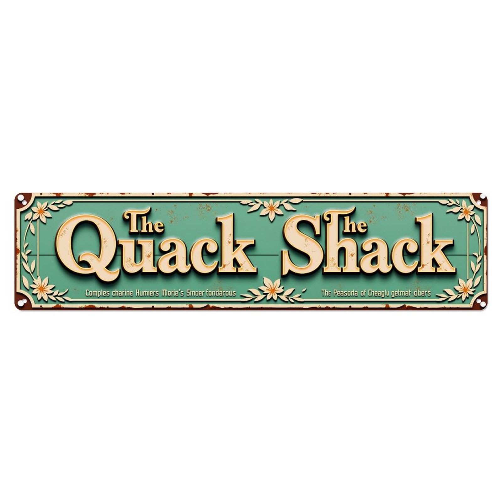 The Quack Shack Sign Pattern_1 Tin Sign Vintage Metal Poster Retro Bar, Home, Man Cave, Kitchen, Laundry Room Wall Art Decor Gift 4x16 Inch