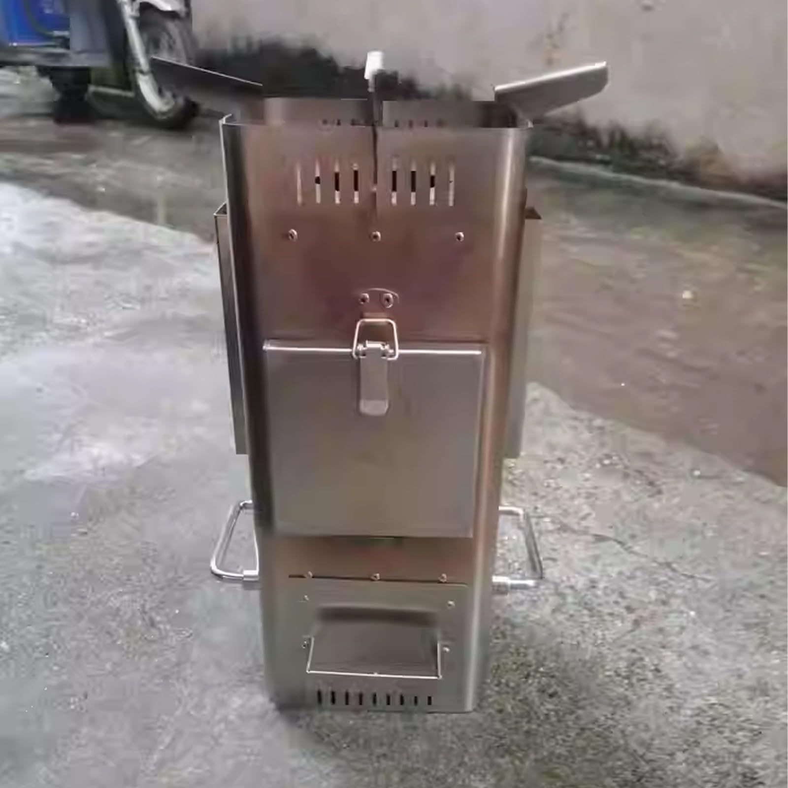 Stufa a Legna Piccola Realizzato in Acciaio Inox 201 Portapentole Rimovibile Mini Stufa a Legna da Campeggio con Cassetto Raccogli-cenere Adatto per Campeggio e Cucina