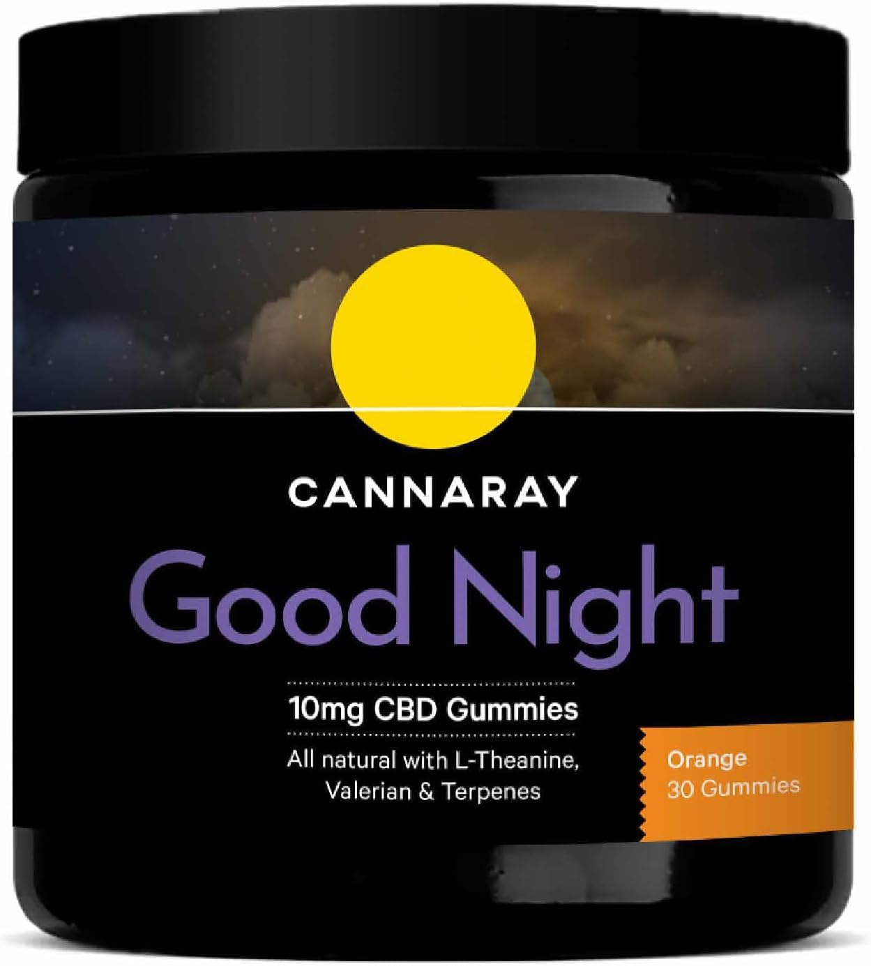 Cannaray Good Night 10mg CBD Gummy (30 Count) - Orange Flavour