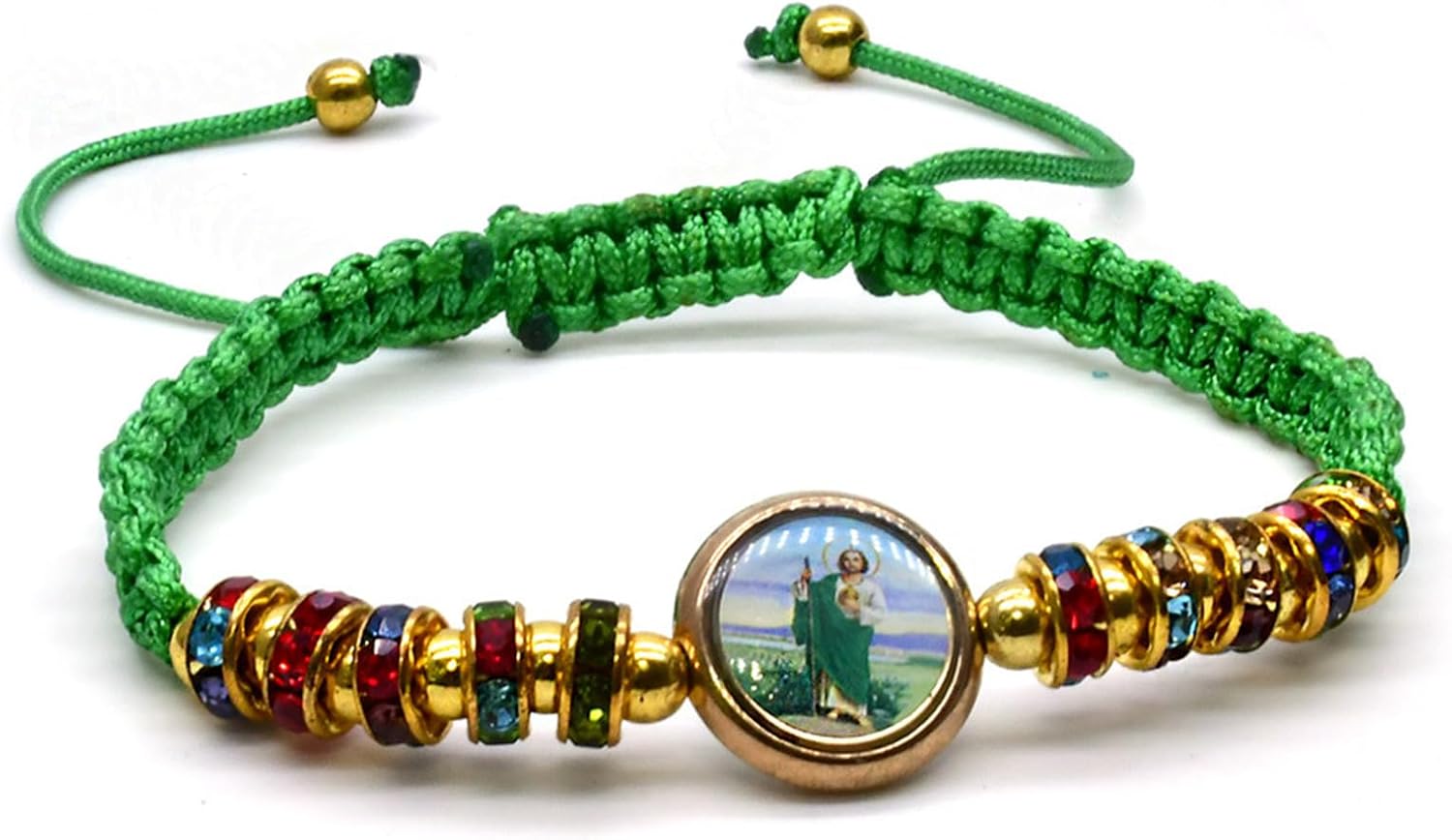 Catholic Rosary Handmade St Benedict Bracelet Adjustable Rosary Bracelet (Red)