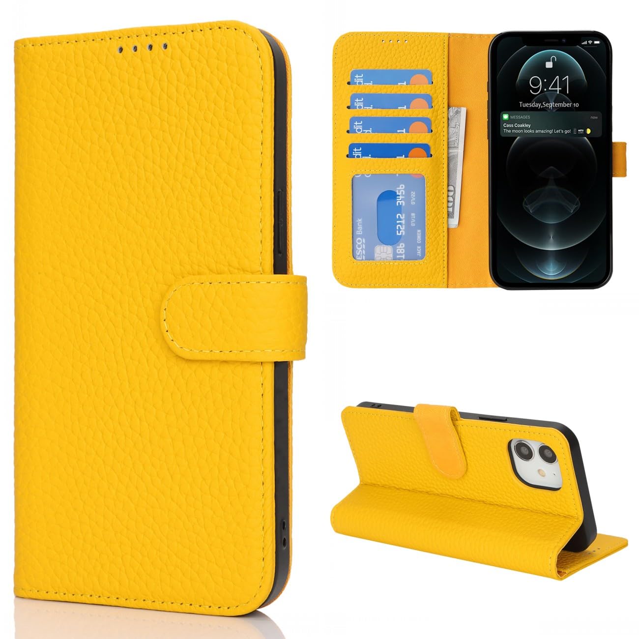Coque iPhone 12/12 Pro portefeuille RFID bloqueur et 4 porte-cartes - 8