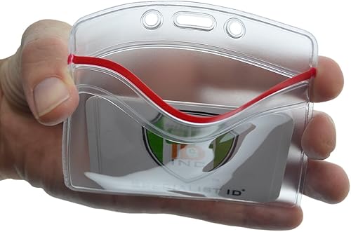 Miniatura 2 de Paquete de 5 portatarjetas de alta resistencia horizontal con cremallera resellable - Plástico transparente impermeable protector de tarjetas -