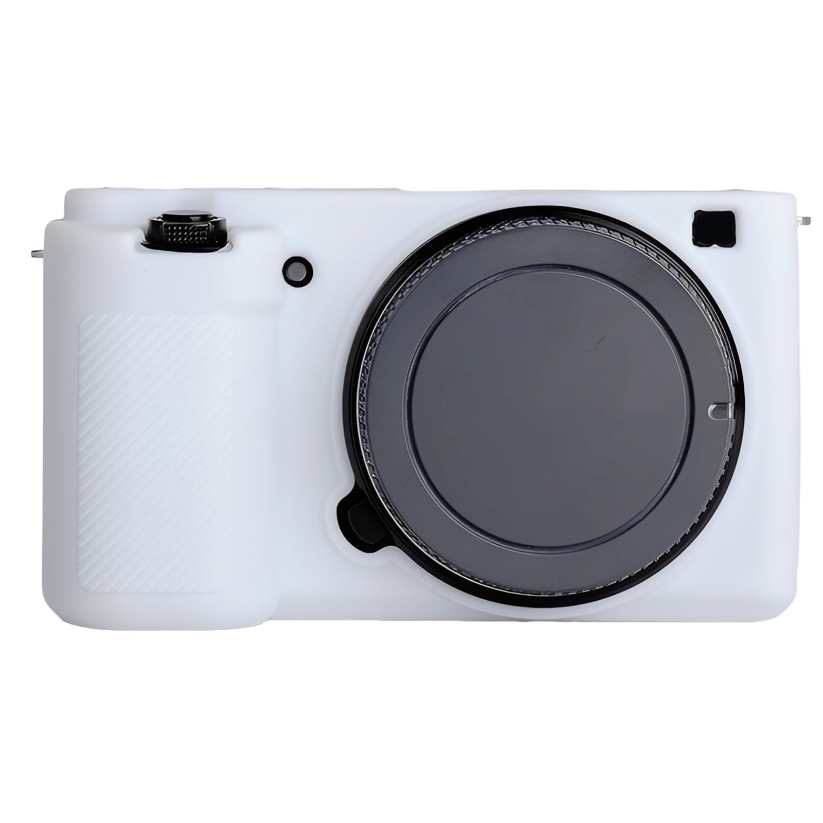 Étui de protection en silicone souple compatible avec les appareils photo Sony ZV-E10 / ZVE10, peau en caoutchouc léger avec accès complet et ouverture au fond, Blanc., Accessoire pour