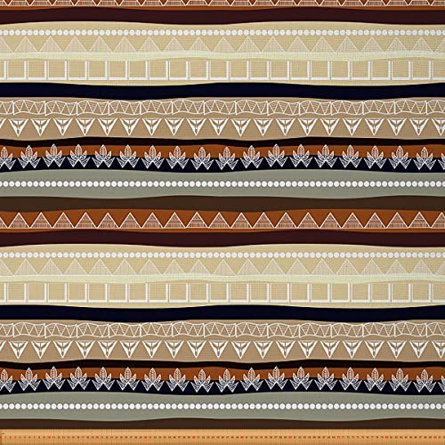 Tela exótica a rayas para exteriores de The Yard, tela de tapicería tribal africana a rayas geométricas para sillas, tela étnica tradicional para proyectos de bricolaje, 1 yarda, (largo x ancho x anc