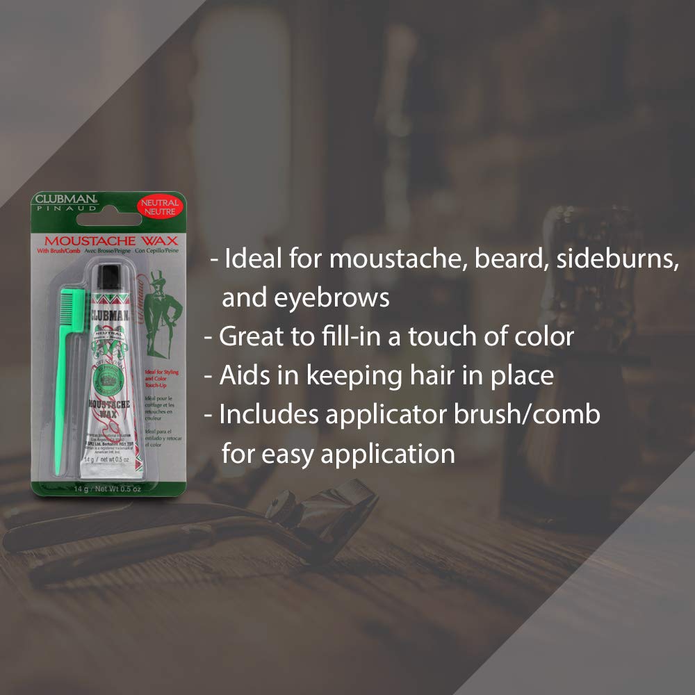 Clubman Mustache Wax – Neutral Hold & Styling -2