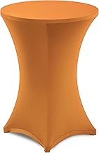 Gräfenstayn Diana Cover for Bistro High Dining Table – Stretch Spandex – Multiple Sizes for Table Diameter 60 cm • Diameter 70 cm • Diameter 80 cm (Orange, Diameter 70 cm)