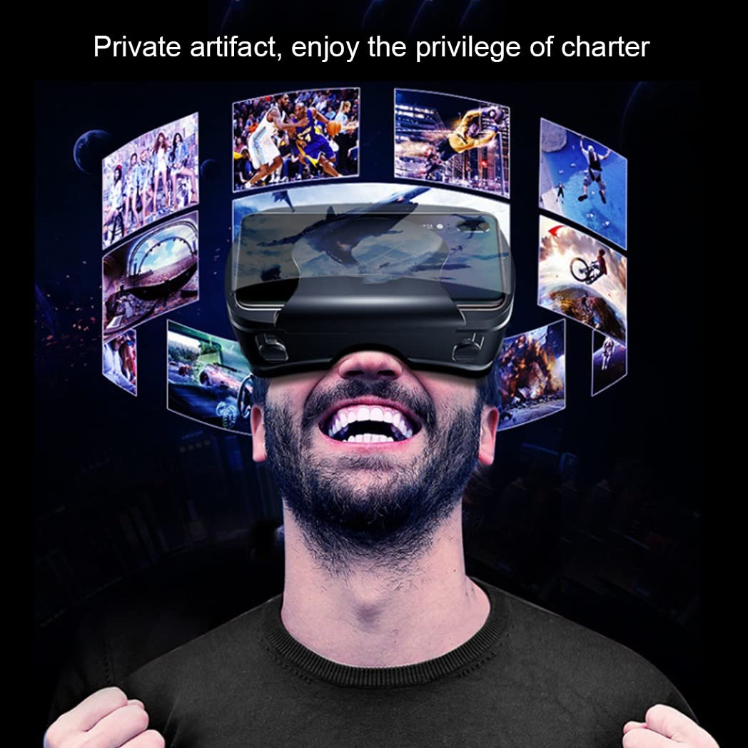 Occhiali VR, Visore Realtà Virtuale, Cuffie 3D VR Compatibile con Tutti Gli, Lente Regolabile per Film e Giochi 3D, per iPhone 13 Pro Max/13 Pro/13/12/11, per Samsung Galaxy S21, Huawei, Xiaomi