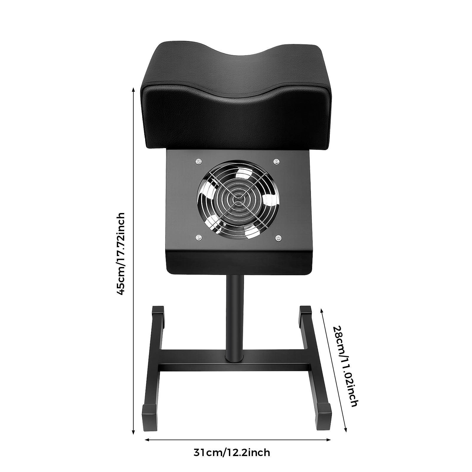 Taburete de pedicura con succión, silla de pedicura móvil con extracción de polvo, reposapiés ajustable en altura para salón de uñas, salón de belleza, manicura y pedicura