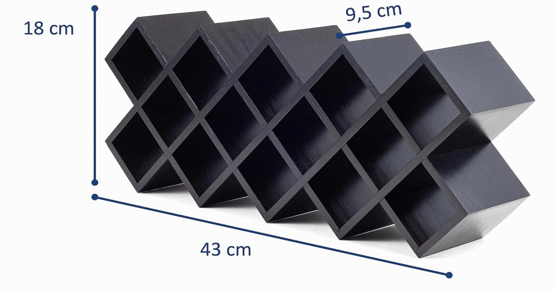 Hanseküche Especiero de madera - certificado FSC® - especiero para el armario con 18x tarros de especias, etiquetas y bolígrafo (negro)