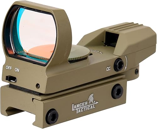 Lancer Tactical 4 Retícula Red Control Airsoft Reflex Vista para uso Airsoft - Color TAN
