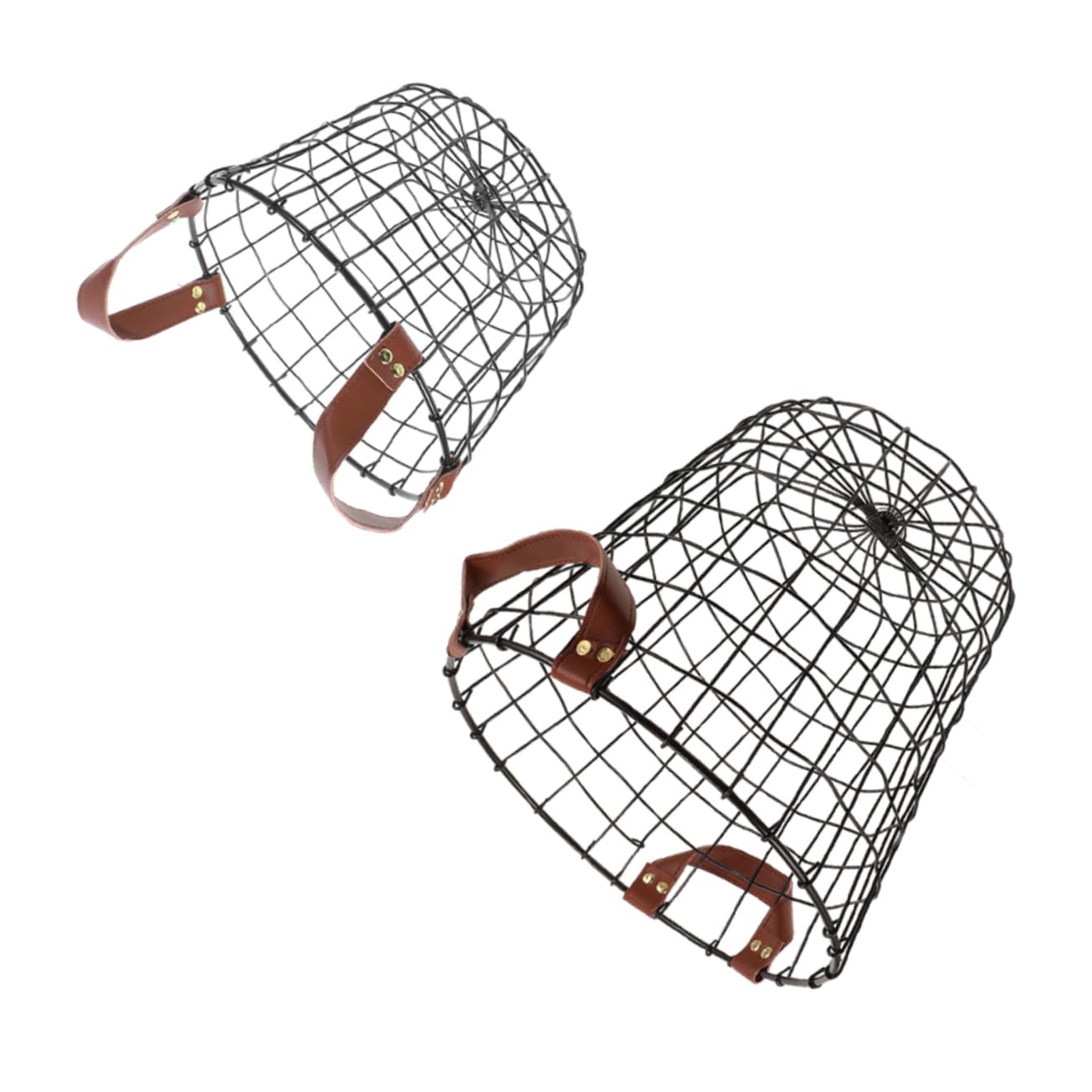 Gran Capacidad 2 Cestas de Hierro para Leña con Asa Plegable y Diseño Resistente Negro Organizador para Chimenea y Camping