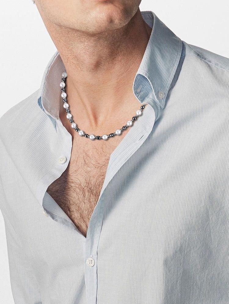 Necklace For Men Pearl Necklace Men Mens Freshwater Pearl Necklace