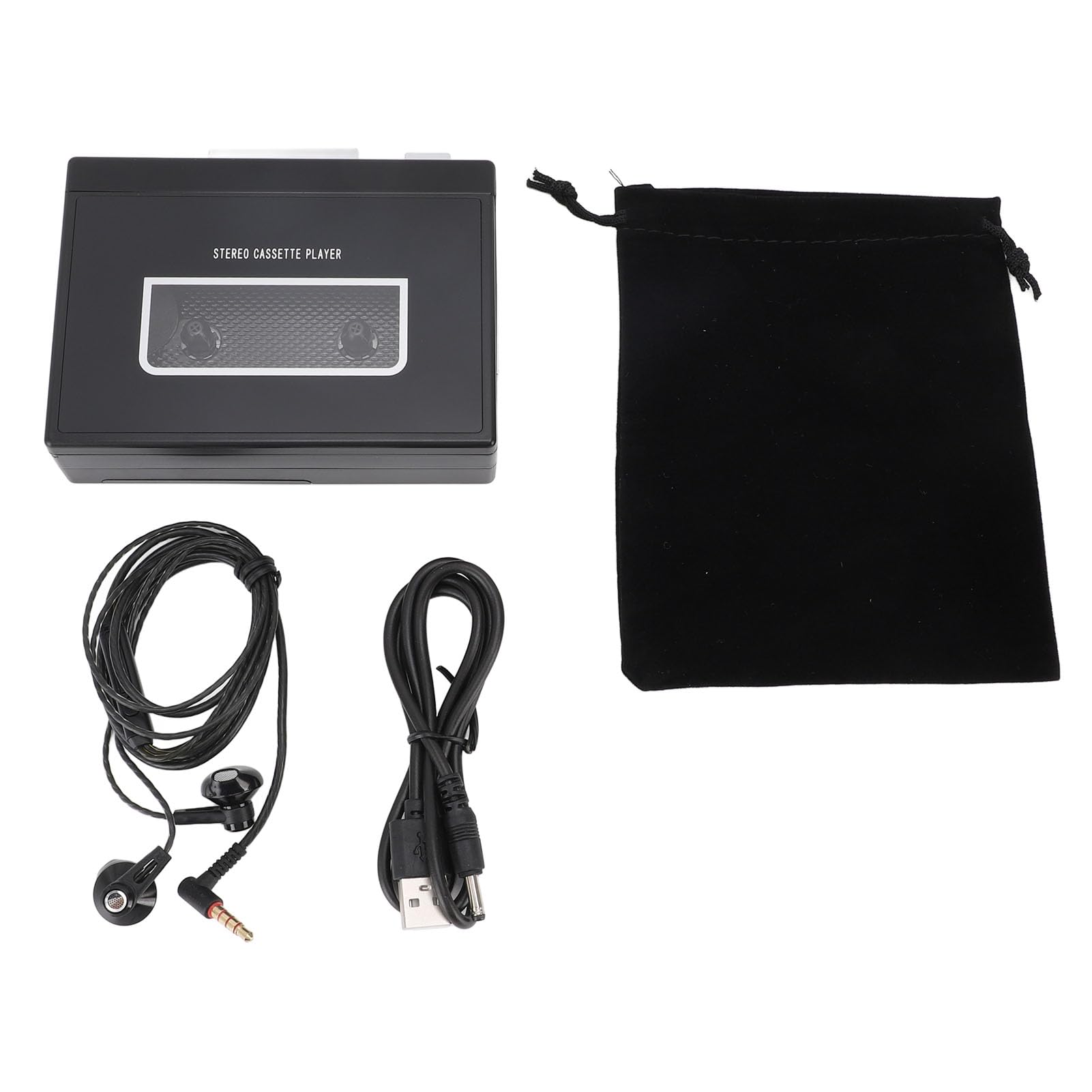 Haofy Lettore di Cassette Portatile con Auricolari Stereo, Registrazione MP3 USB per Musica Nostalgica, Corse in Auto, Convertire le Cassette in Digitale (B)
