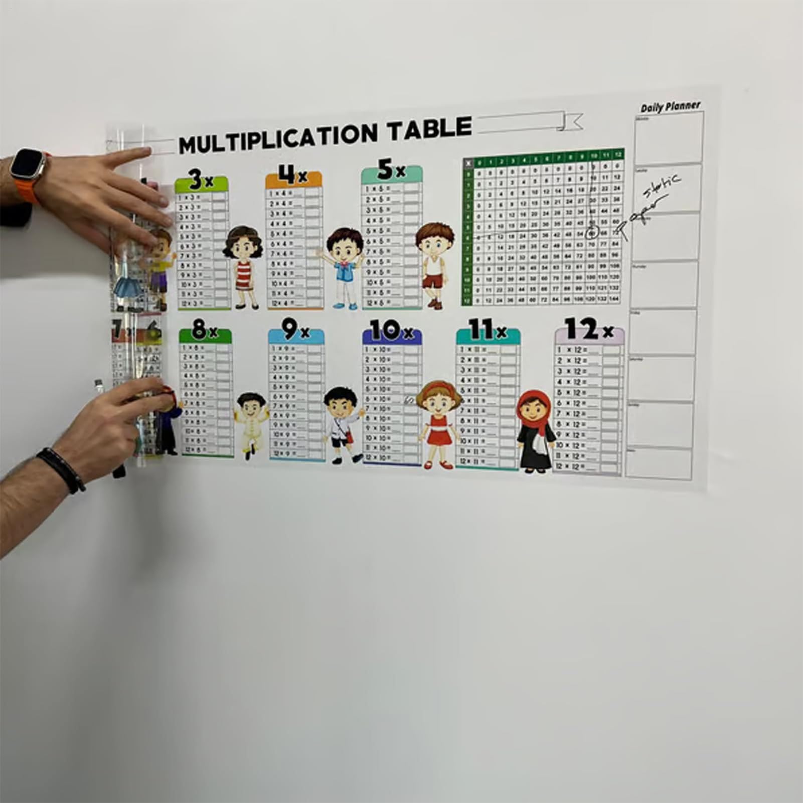 Tabla de Multiplicaciones Tabla de Multiplicar Pizarra Borrable Material | Herramientas Educativas para Niñas Adolescentes Niños en Casa y Aula Escolar