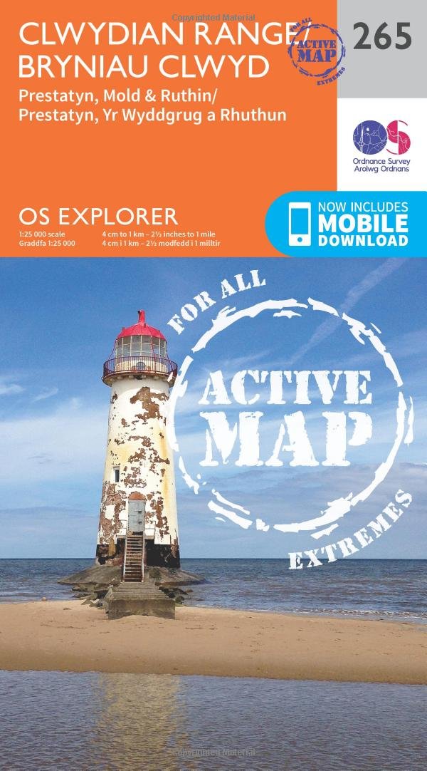Clwydian Range / Bryniau Clwyd Map | Weatherproof | Prestatyn, Mold & Ruthin / Prestatyn, Yr Wyddgrug a Rhuthun | Ordnance Survey | OS Explorer Active ... | Adventure (OS Explorer Active Map): 265