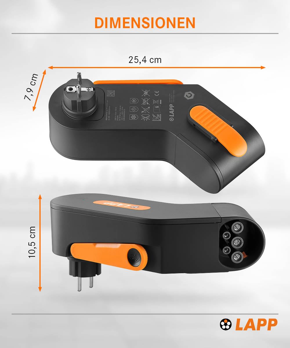 Lapp Mobility Dock/Mobiles EV Ladegerät für die Haushaltssteckdose/Notladegerät für E-Autos/Tragbares E-Auto Ladegerät für Unterwegs/Ladegerät für Elektro- und Plug-in / IP44 – Bild 7