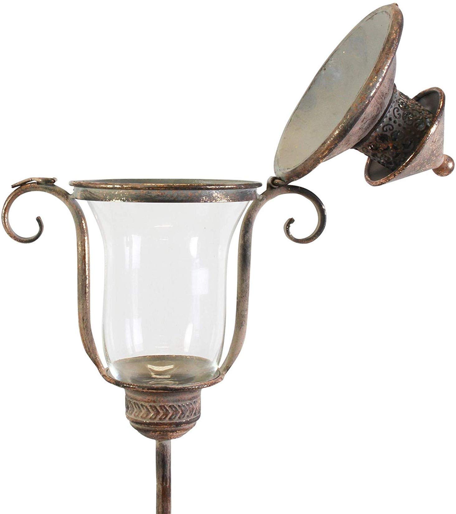 Stab-Laterne Shabby aus Metall im Antik Design 118 cm hoch, Gartenstecker | Kerzenständer, Metalllaterne, Outdoor Kerzenlaterne, Windlicht, Garten-Deko für Draußen