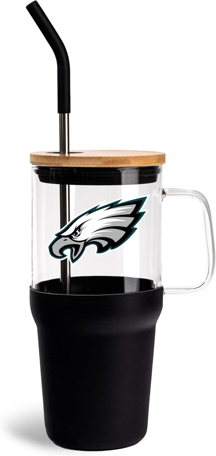 The Memory Company Officially Licensed NFL Game Day Tumbler - 40oz Stainless Steel Double-Wall Insulated Team Color Bling Cup with Team Logo, NFL Licensed Sports Travel Mug with Lid & Straw