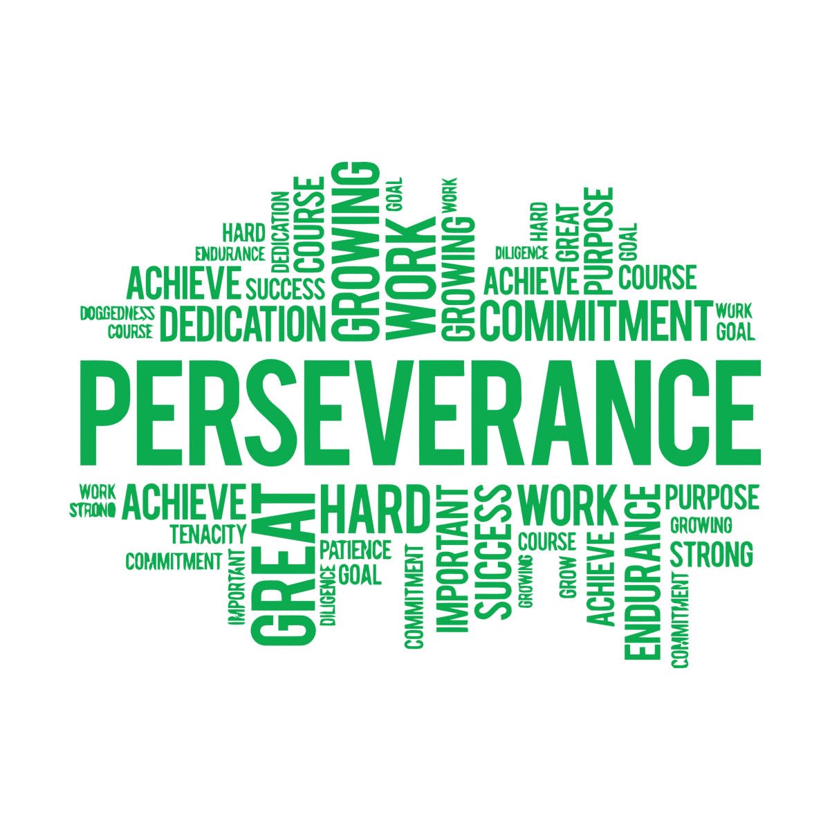 Vinyl Art Sticker Perseverance Office Inspirational Words Letters Business Success Team Work 36x49.5cm Art Mural Painting Small Green — image 1