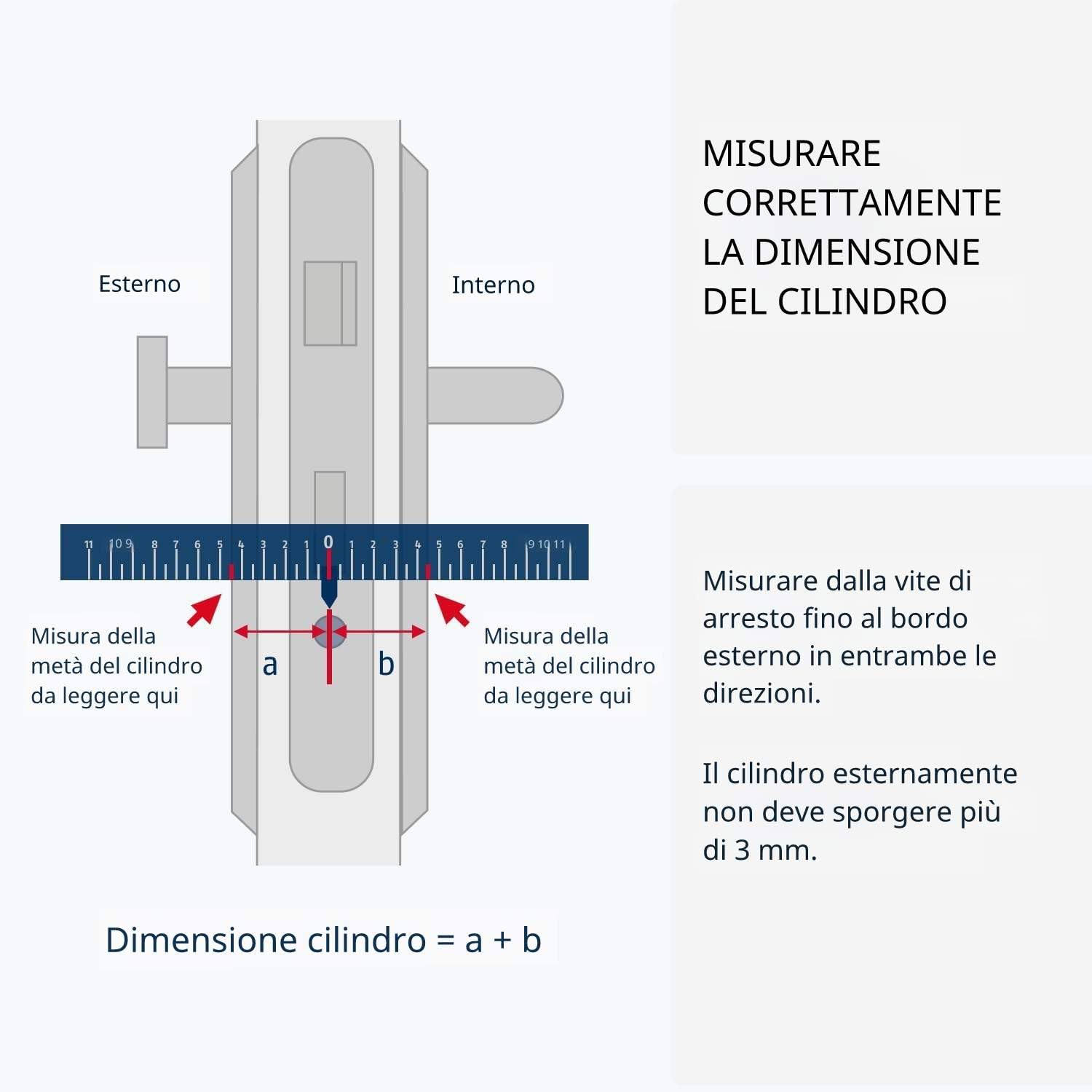 Doppio cilindro per ABUS MAGTEC 2500 | Protezione antieffrazione | Funzione di emergenza e pericolo | Massima protezione antieffrazione | 3 chiavi di sicurezza + scheda di sicurezza (90/40)