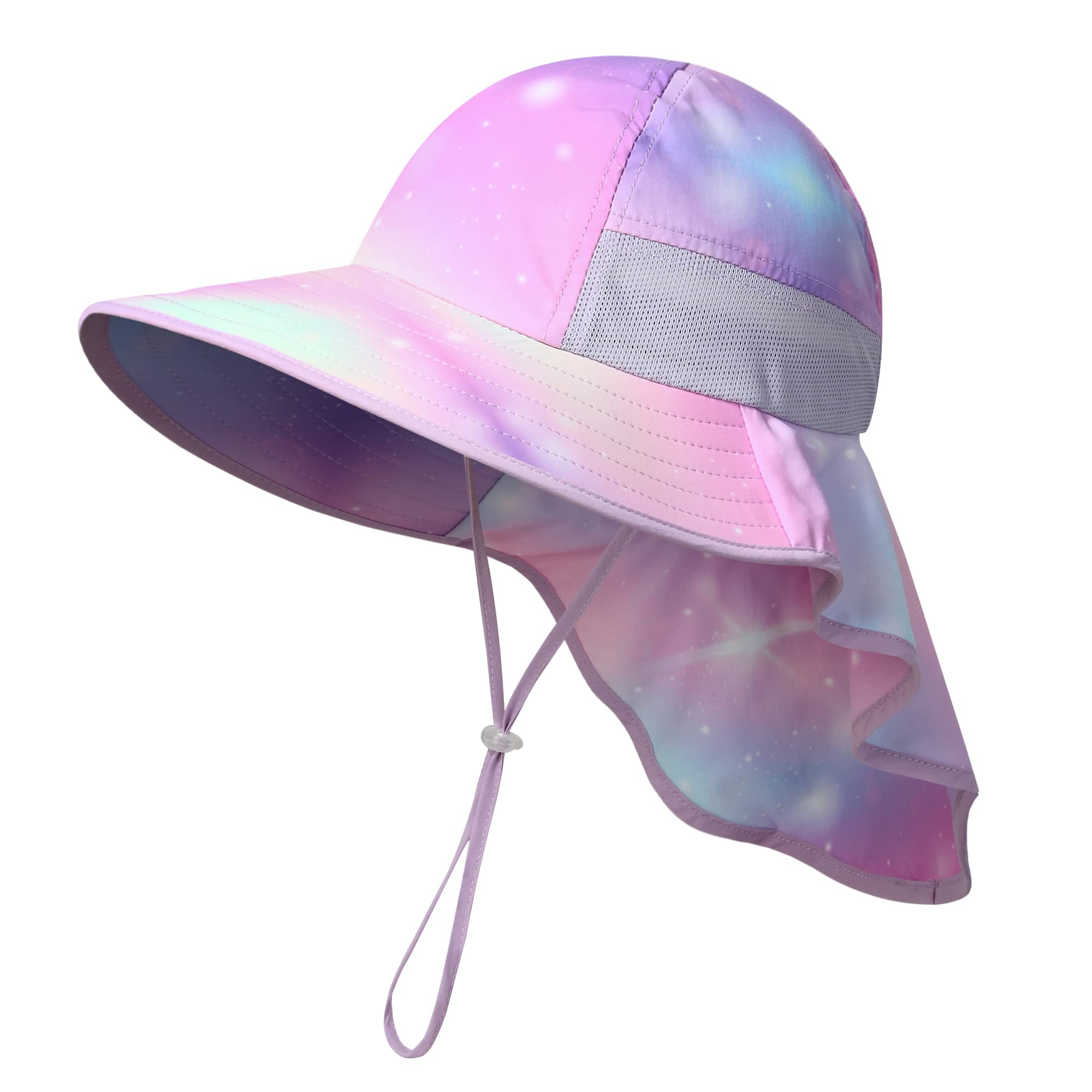 icolorKids Sun Hat UPF50+ Sun Protection Bucket Hat Toddler Summer Beach Play Hats with Neck Flap for Girl Boy Ages 3~10