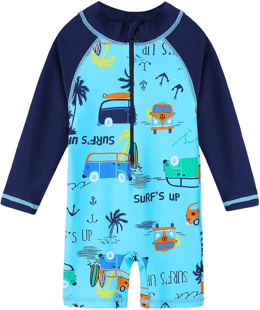 HUAANIUE Baby/Toddler Boy Swimsuit Rashguard Swimwear Long Sleeve One-Piece: Clothing, Shoes & Jewelry