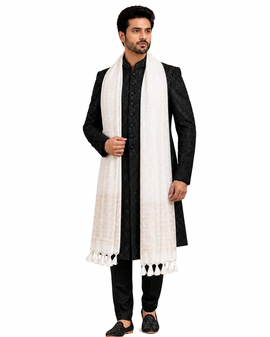 Men’s Sherwani Dupatta | Premium Ethnic Wedding Dupatta for Groom | Designer Kurta Dupatta-picture-42