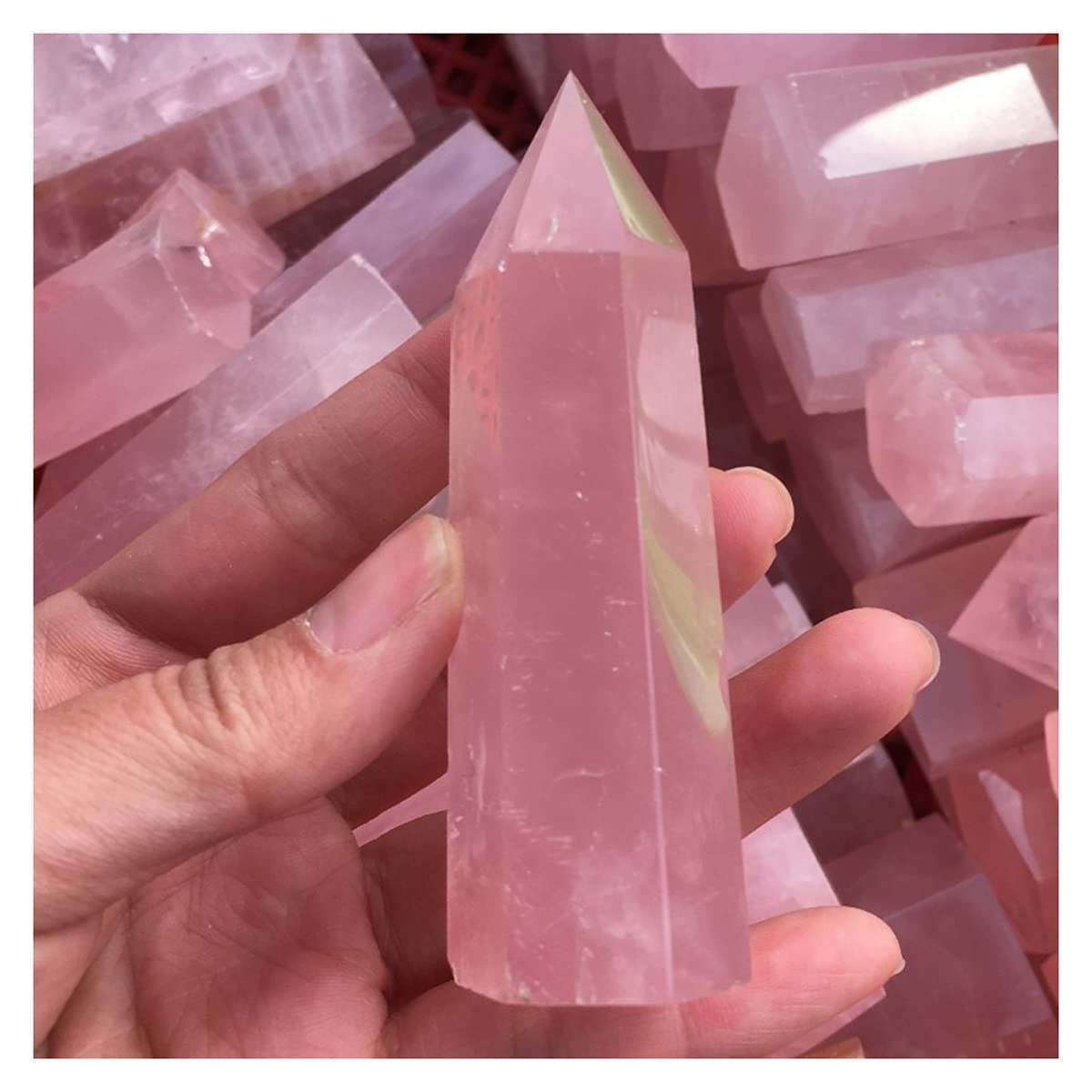 Varita de cuarzo rosa natural de 1kg para decoración del hogar y meditación